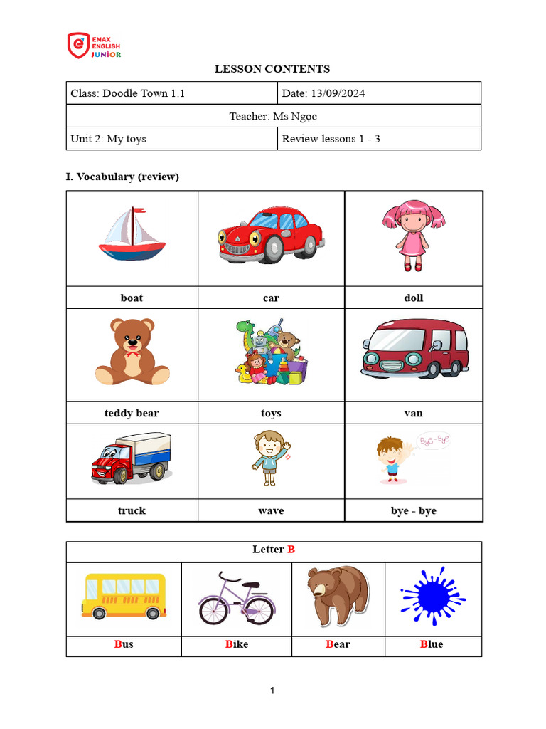 (13.09 - DT1.1) Review Unit 2 - Lessons 1 - 3 - LC | PDF