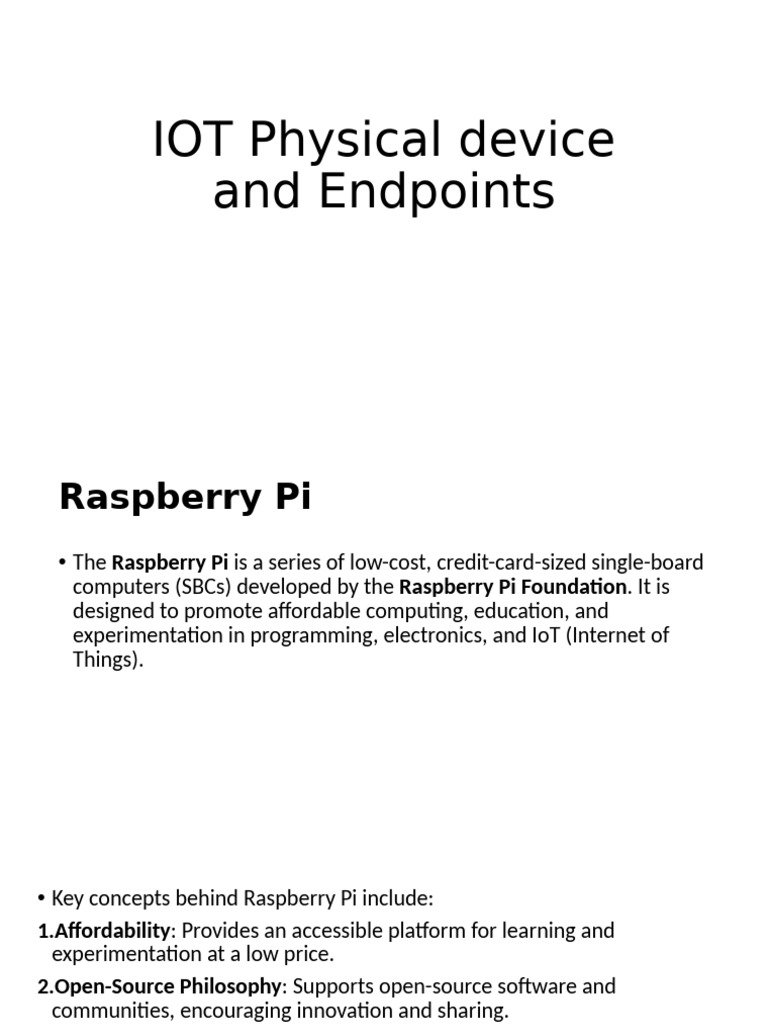 IOT Physical Device andEndPoints | PDF | Raspberry Pi | Operating System