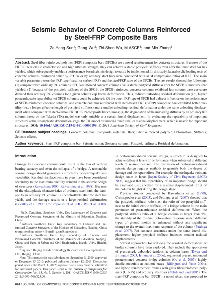 Seismic Behavior of Concrete Columns Reinforced by Steel-FRP Composite ...