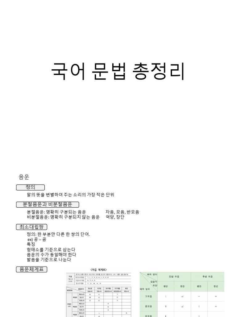 국어 문법 총정리 어휘파트 | PDF