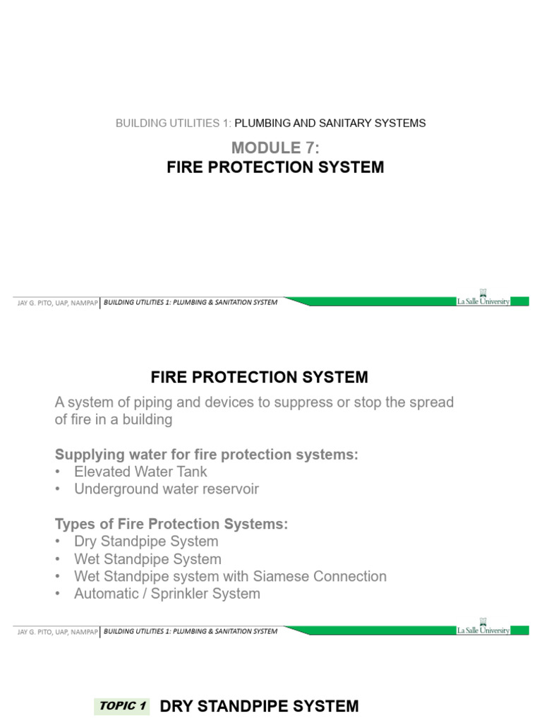 Fire Protection Systems in Buildings | PDF | Plumbing | Fire Sprinkler ...