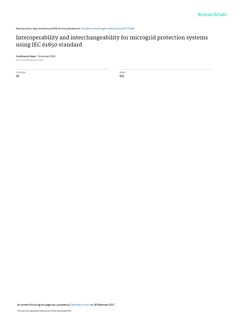 IEC 61850 Microgrid Protection Insights | PDF | Interoperability ...