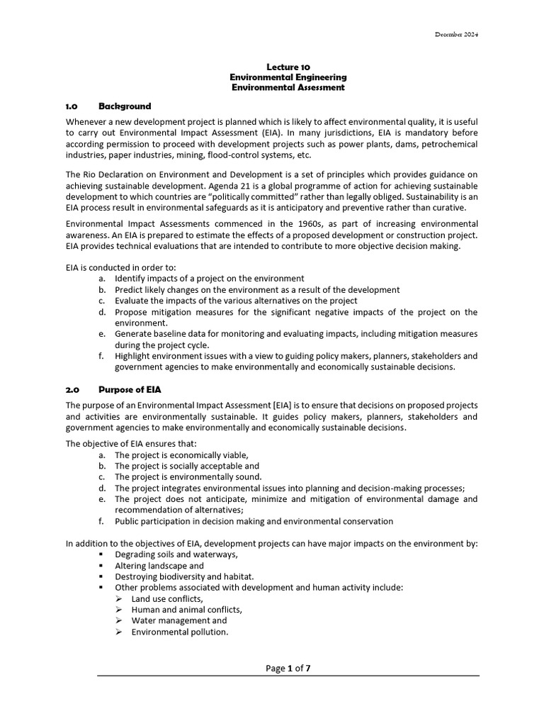 Environmental Impact Assessment Overview | PDF | Environmental Impact ...