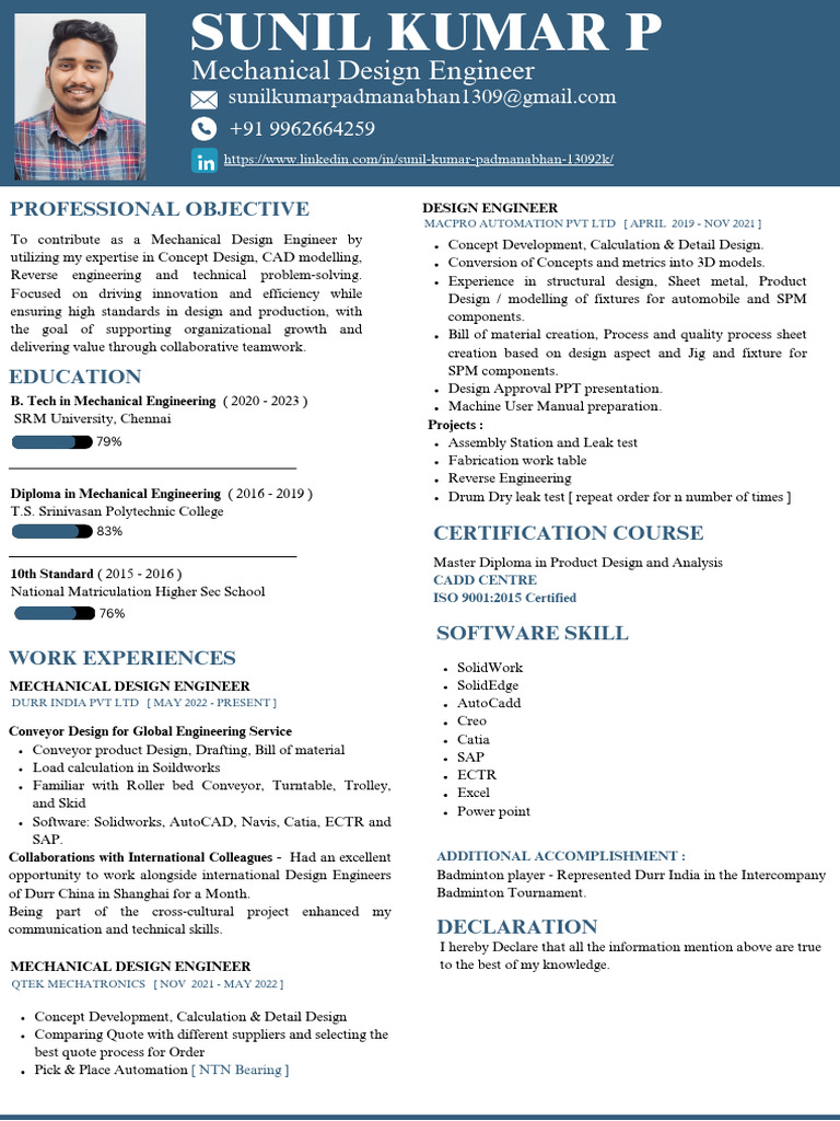 Mechanical Design Engineer Resume | PDF | Mechanical Engineering ...