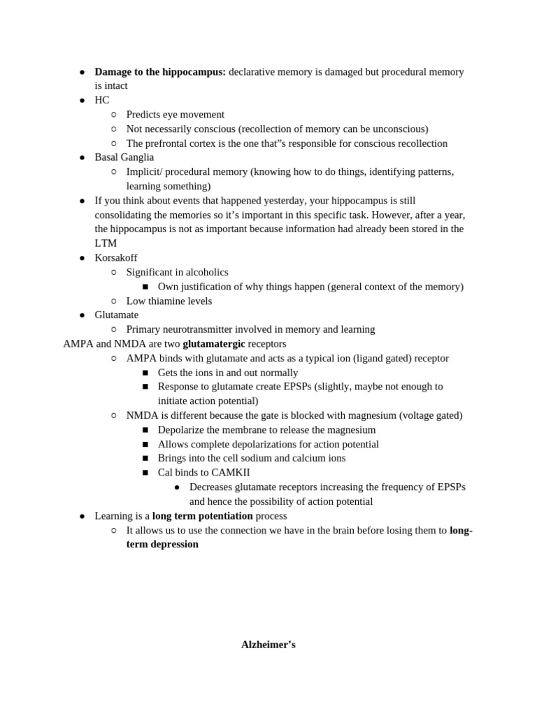 Memory Mechanisms in Alzheimer's Disease | PDF | Amyloid Beta ...