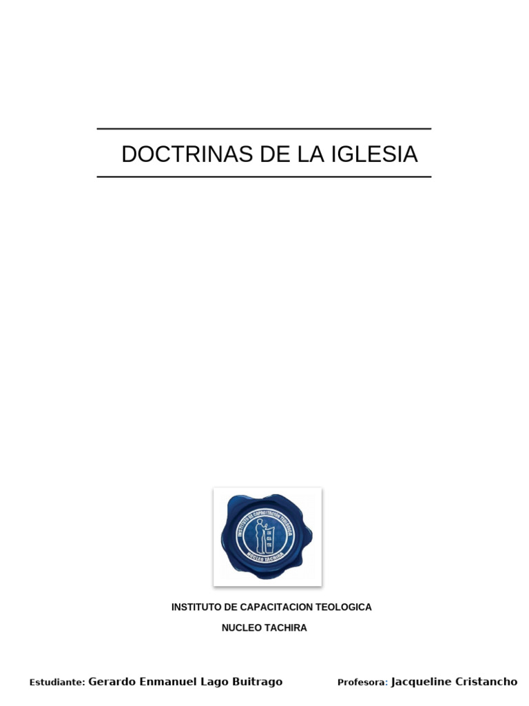 Doctrinas de la Iglesia Cristiana | PDF | Iglesia cristiana | Cristo ...