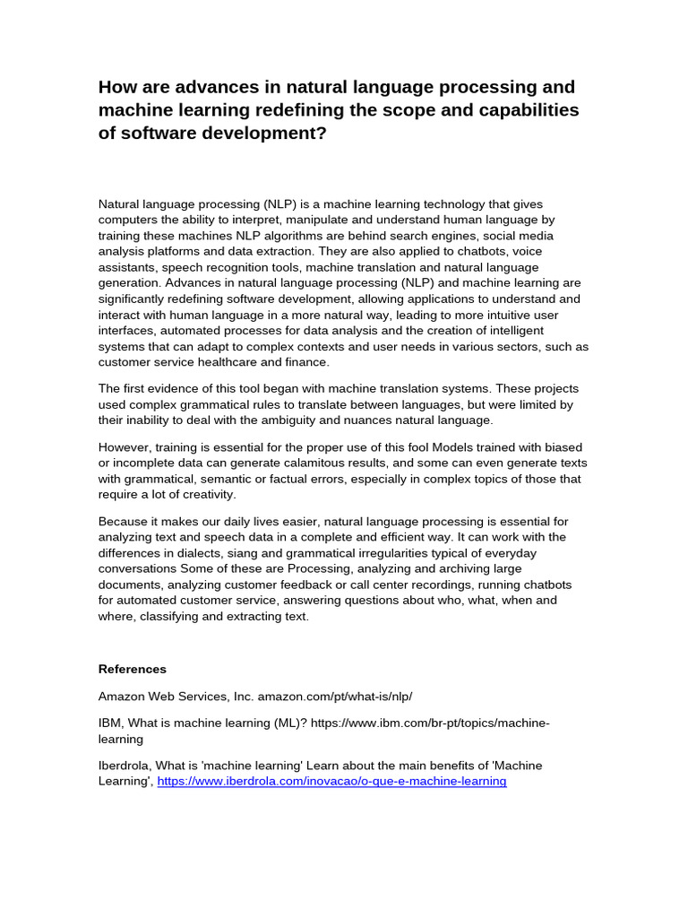 NLP and Software Development Advances | PDF | Machine Learning ...