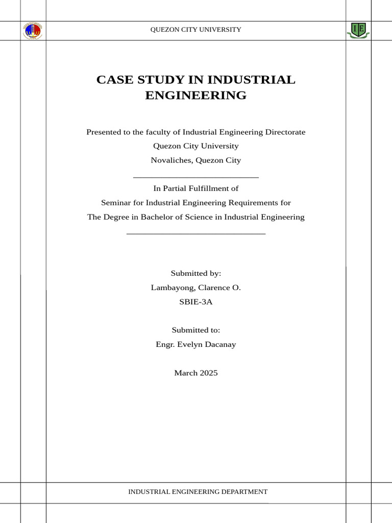 Industrial Engineering Case Studies | PDF | Overfishing