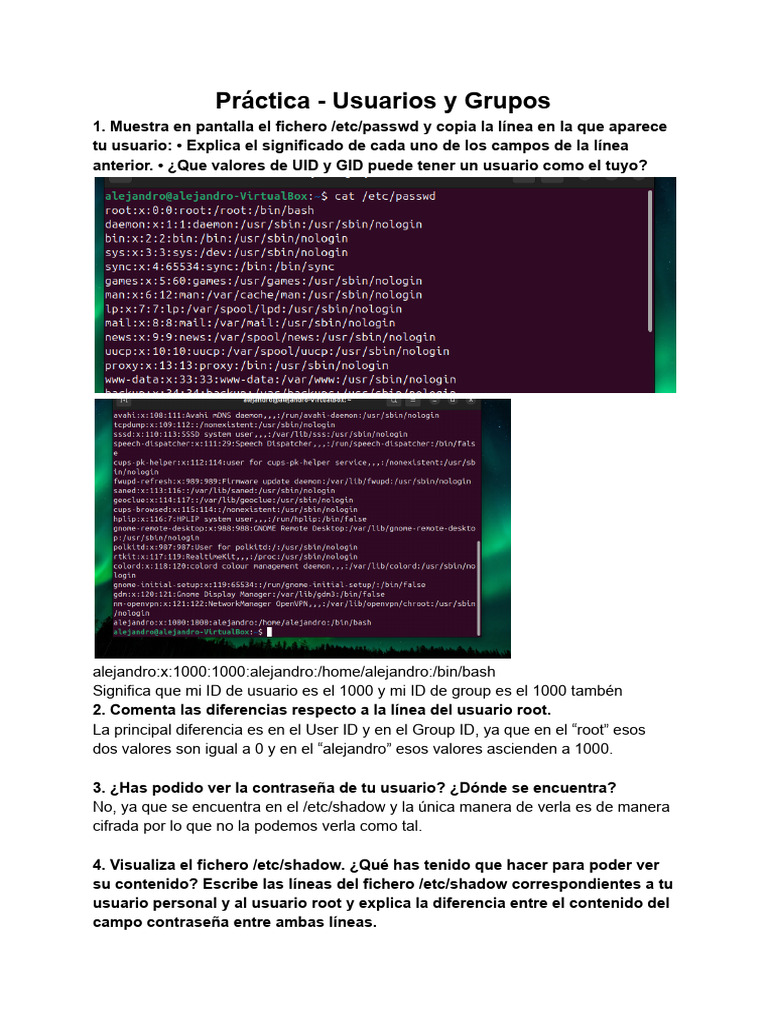 Gestión de Usuarios y Grupos en Linux | PDF | Archivo de computadora ...