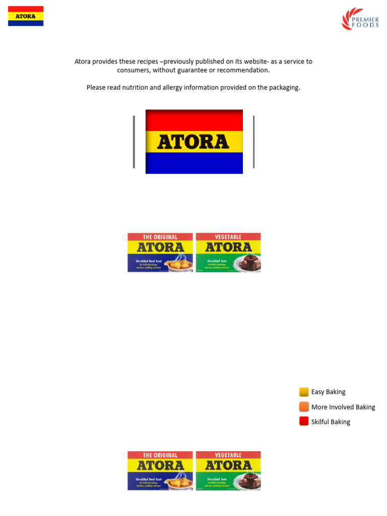 Atora Recipes Consumer Recipes | PDF | Dumpling | Pudding
