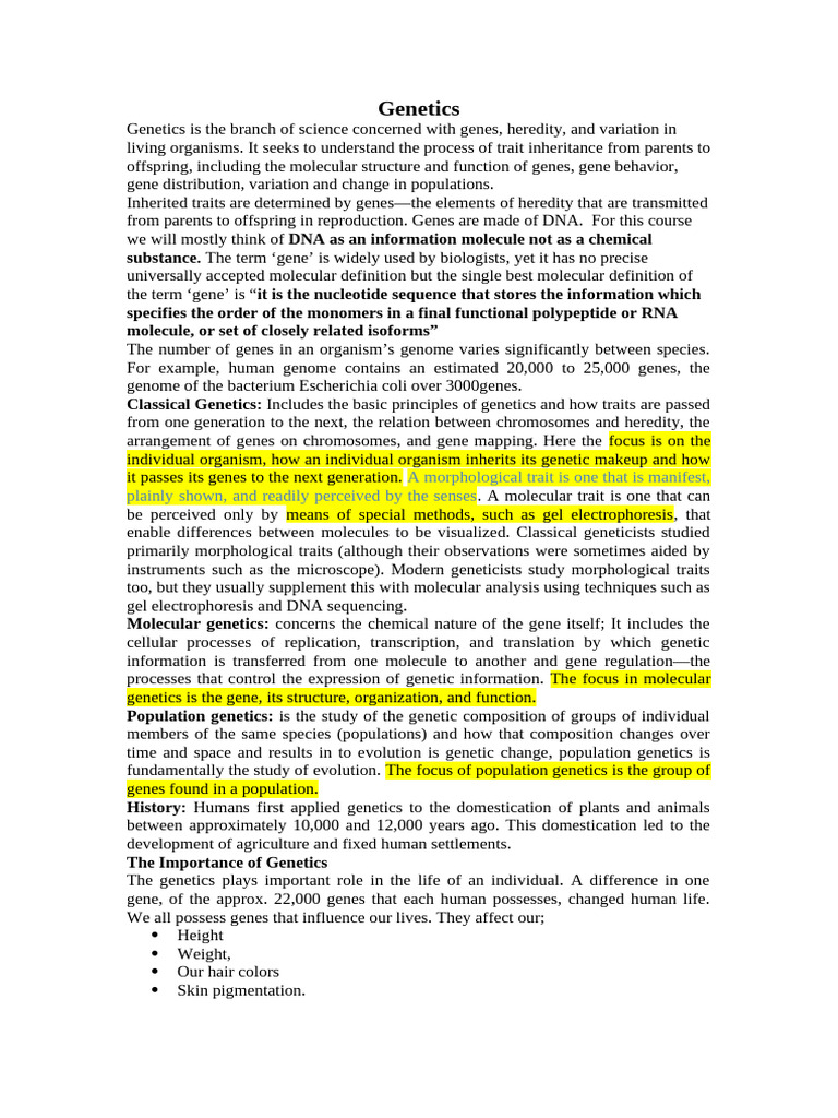 Understanding Genetics and Its Impact | PDF | Gene | Genetics
