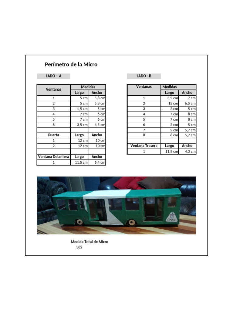 Medidas y Perímetro de la Micro | PDF