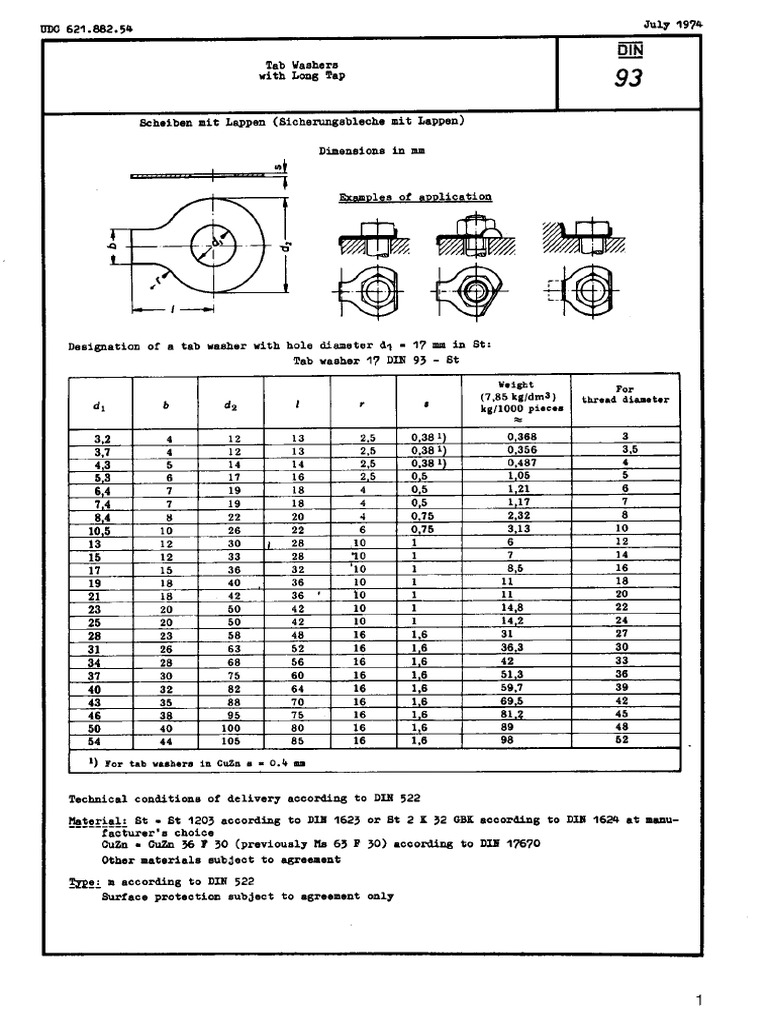 Din 93 1974 | PDF