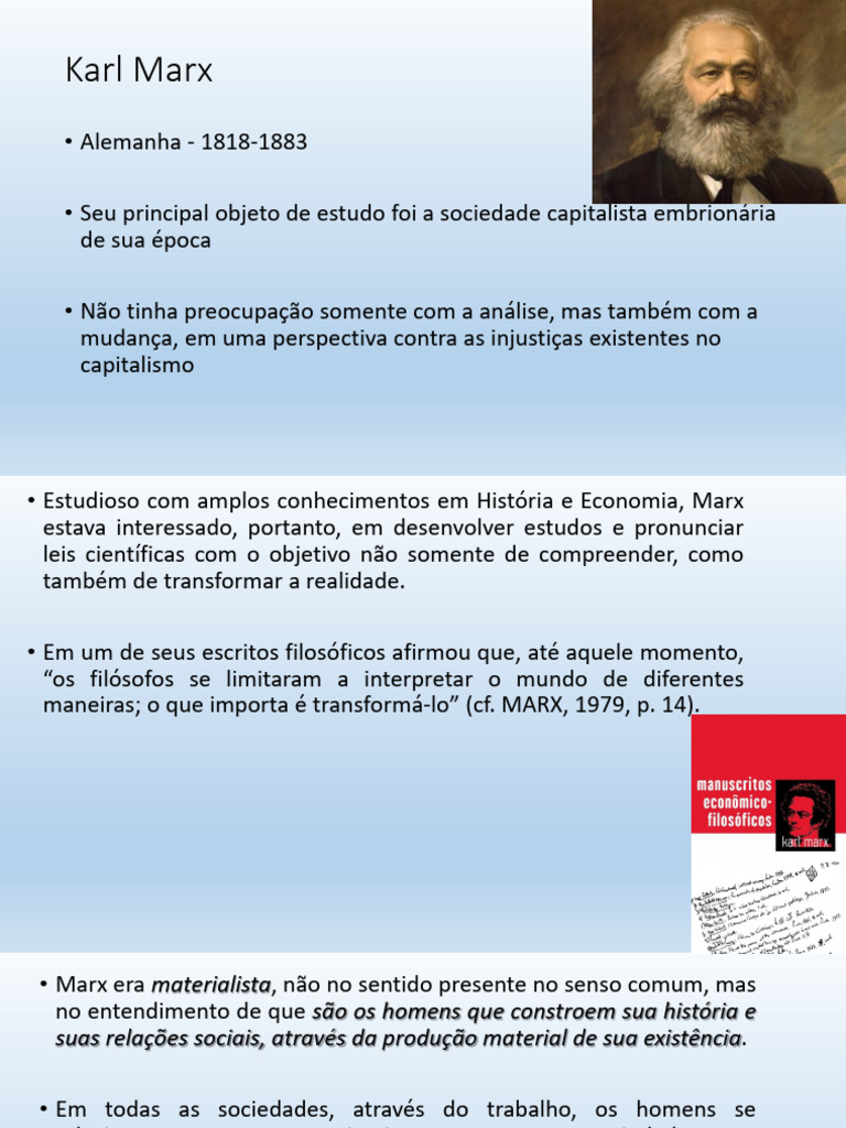 Clássicos Da Sociologia - Karl Marx | PDF | Karl Marx | Sociologia