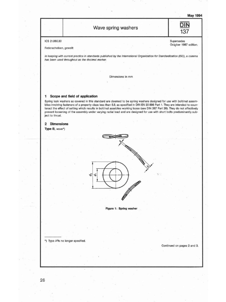 DIN 137 Wave Spring Washers Standard | PDF | Washer (Hardware)