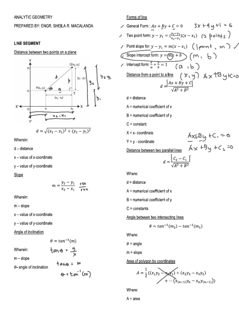 ANALYTIC GEOMETRY With Solution | PDF