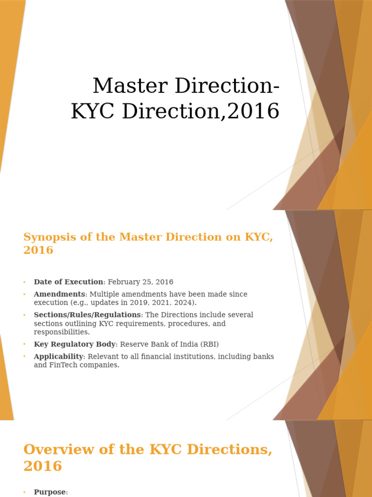 KYC Master Directions Overview 2016 | PDF | Business