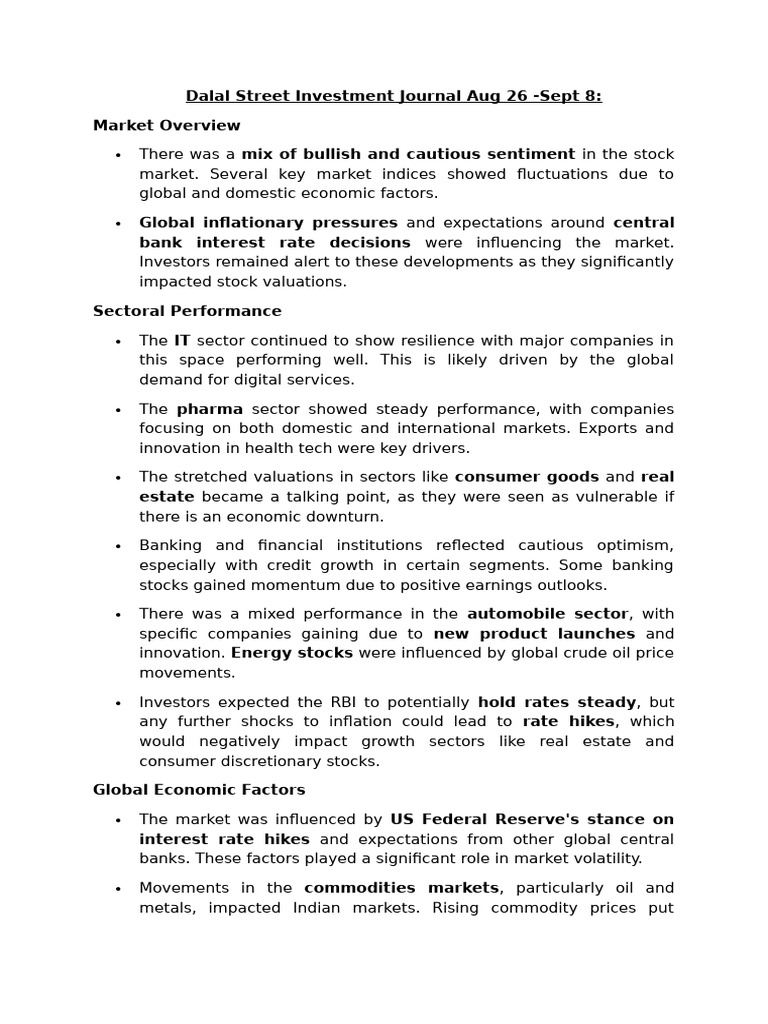 Dalal Street Investment Journal V1 | PDF | Inflation | Investing