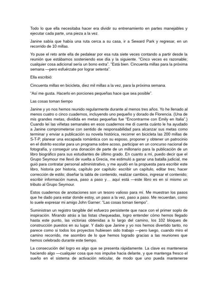 Todo lo que ella necesitaba hacer era dividir su entrenamiento en