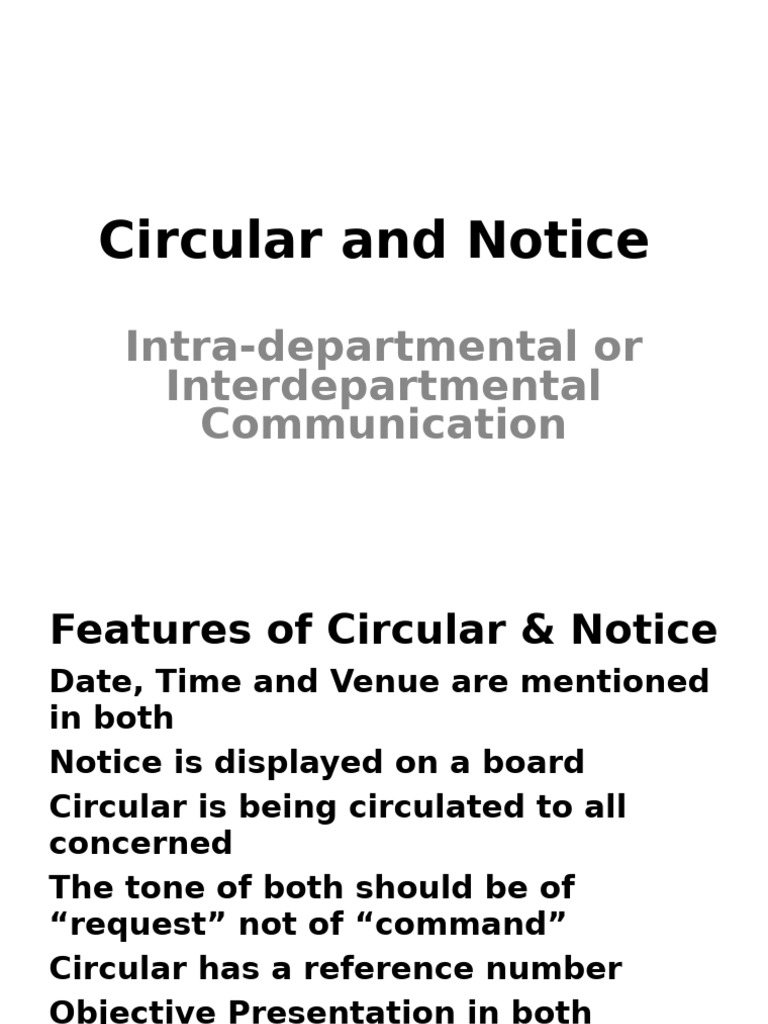 Differences Between Circulars and Notices | PDF