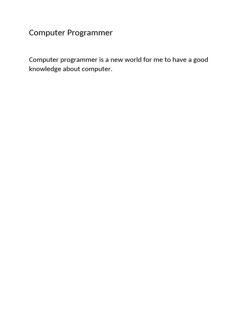 Computer Programmer | PDF