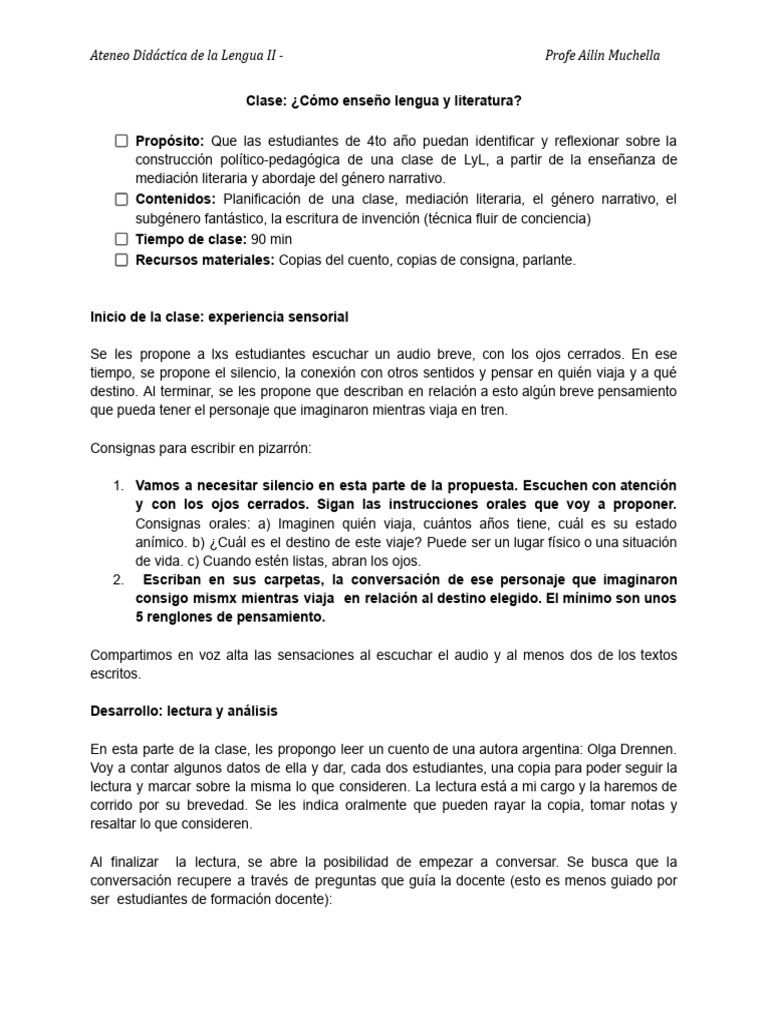 Enseñanza de Lengua y Literatura en Clase | PDF | Narración