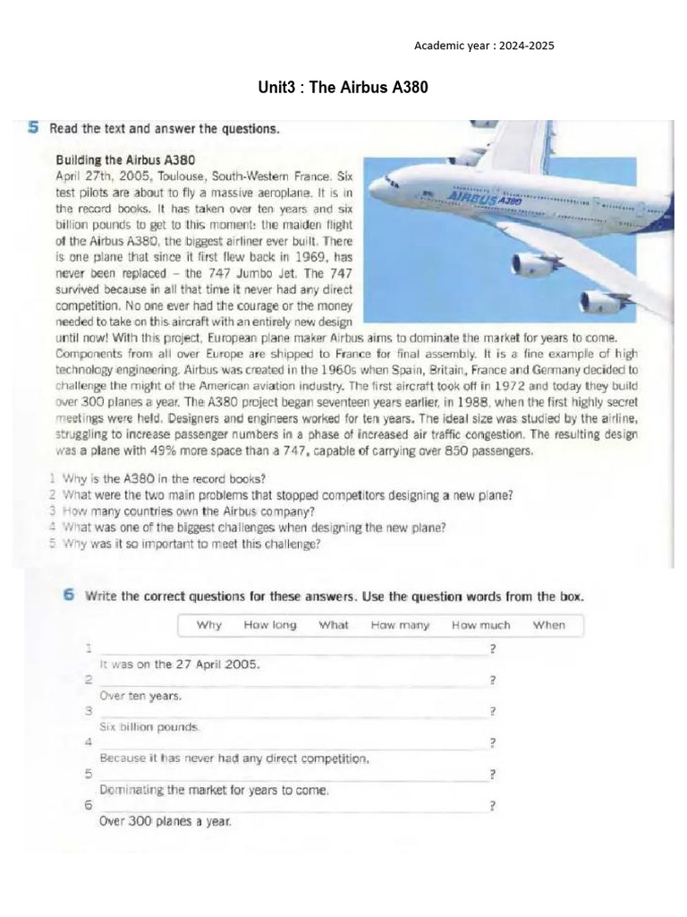 Unit3 The Airbus Plane | PDF