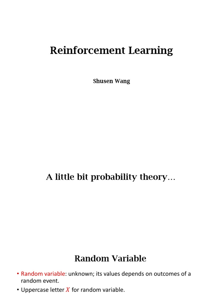 Understanding Reinforcement Learning Basics | PDF | Probability ...