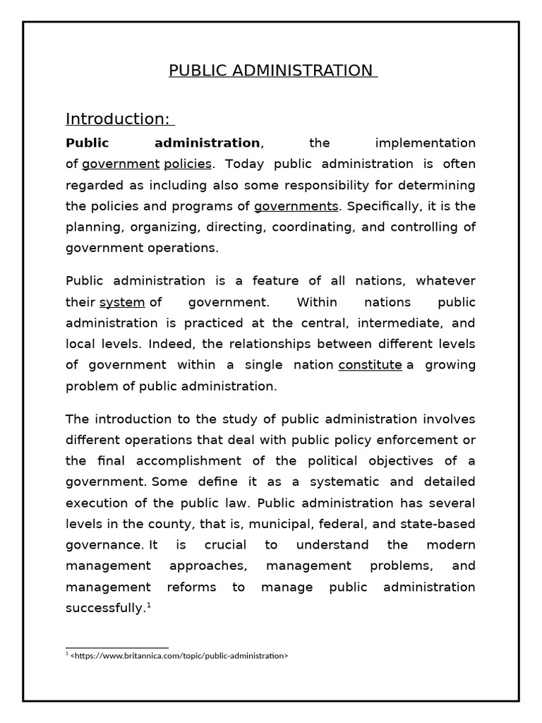 Overview of Public Administration Theories | PDF | System | Public ...