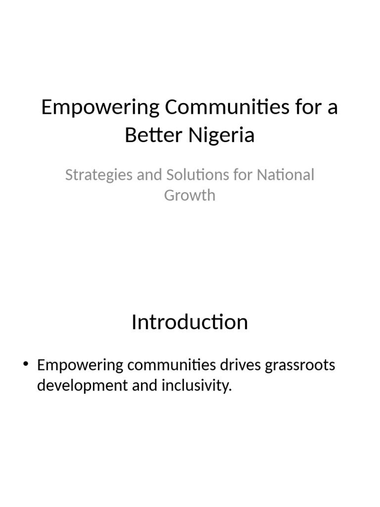 Empowering Communities for Nigeria's Growth | PDF