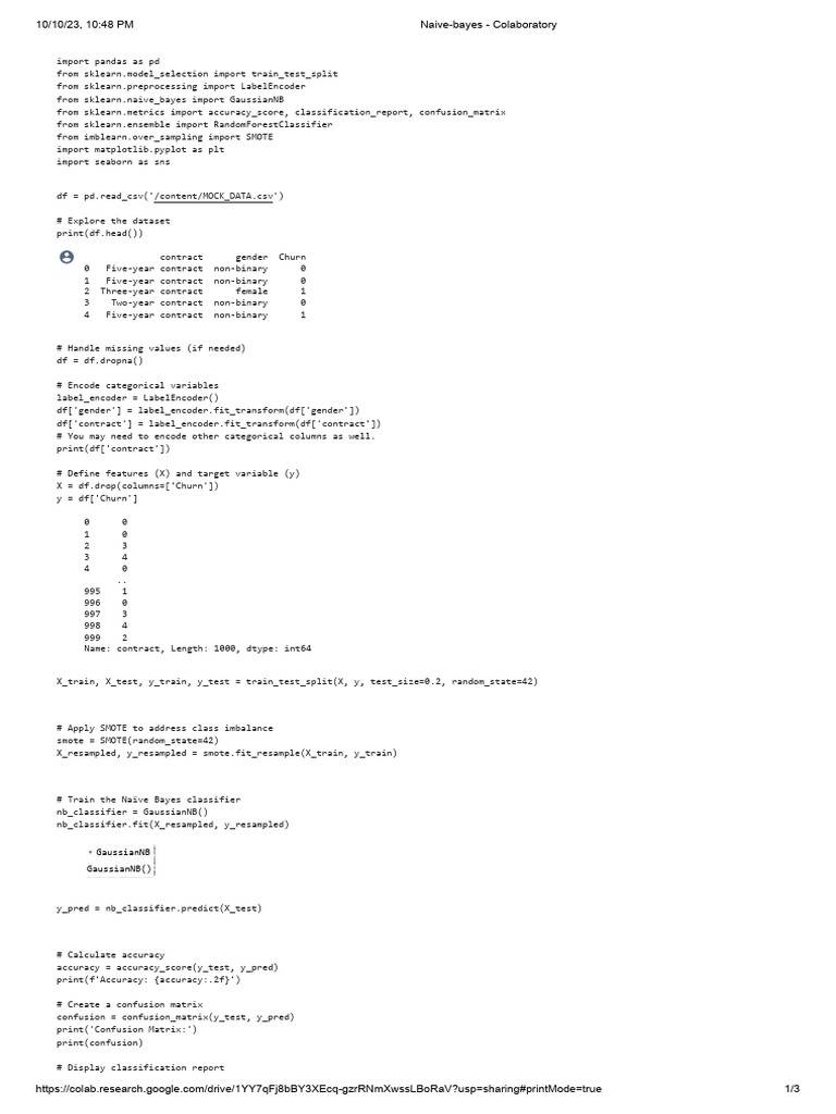 Naive Bayes Classifier Implementation | PDF | Bayesian Inference ...