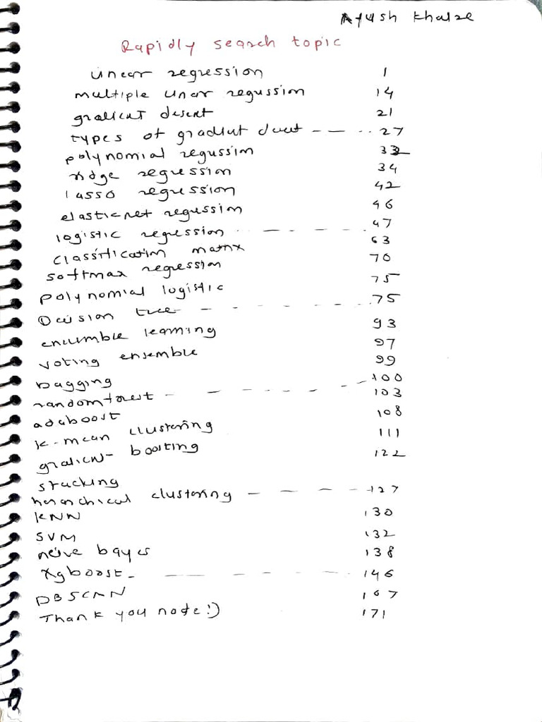 Ayushkhaire's 100 Days of ML Notes With CampusX - 240811 - 003510 | PDF
