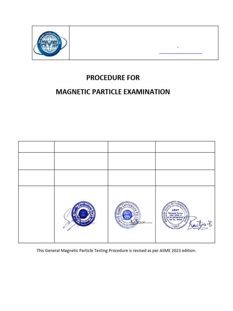 Magnetic Particle Testing Procedure | PDF | Nondestructive Testing | Light
