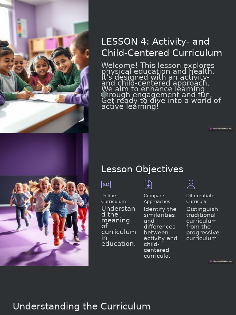 LESSON 4 Activity and Child Centered Curriculum 3 | PDF | Curriculum ...