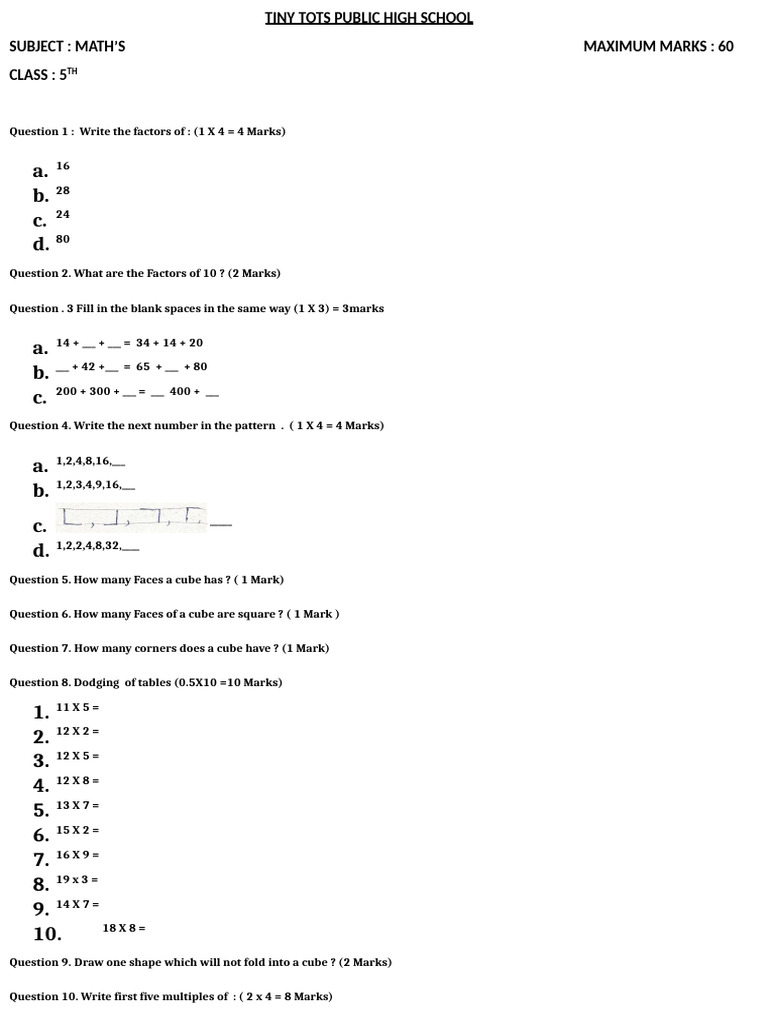 5th Maths Pdf