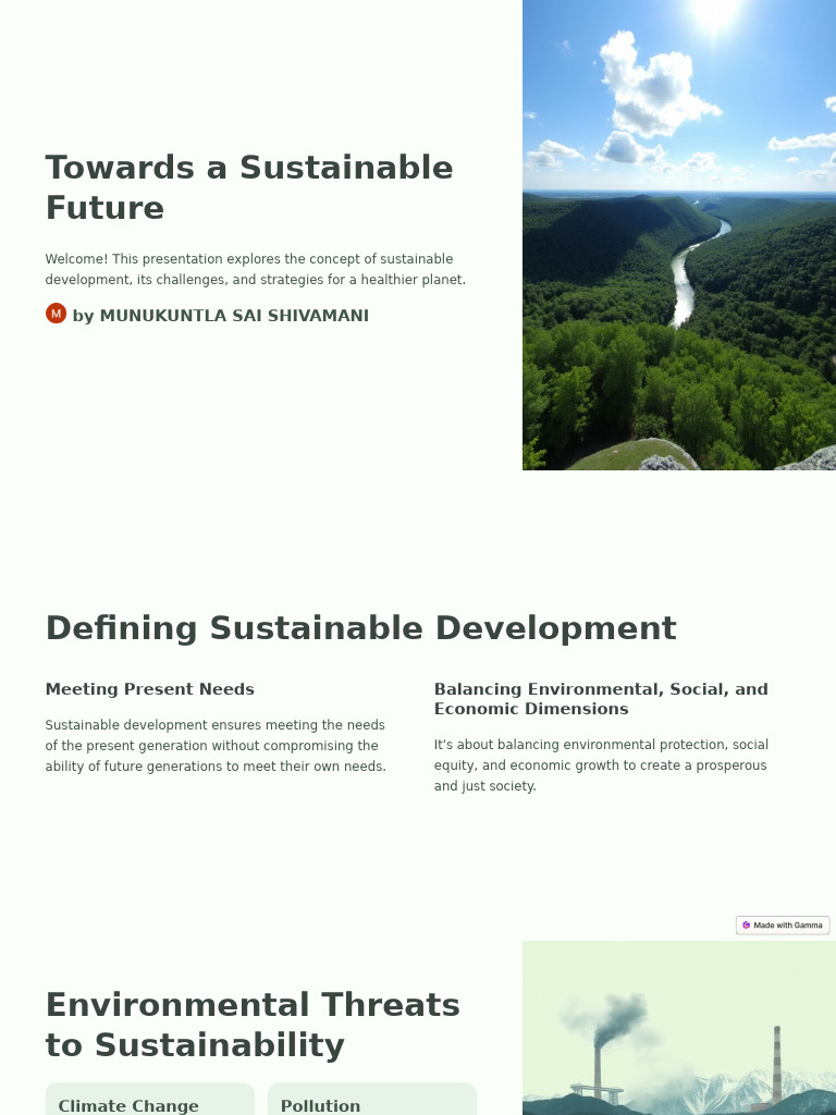 Towards A Sustainable Future | PDF | Sustainability | Sustainable ...