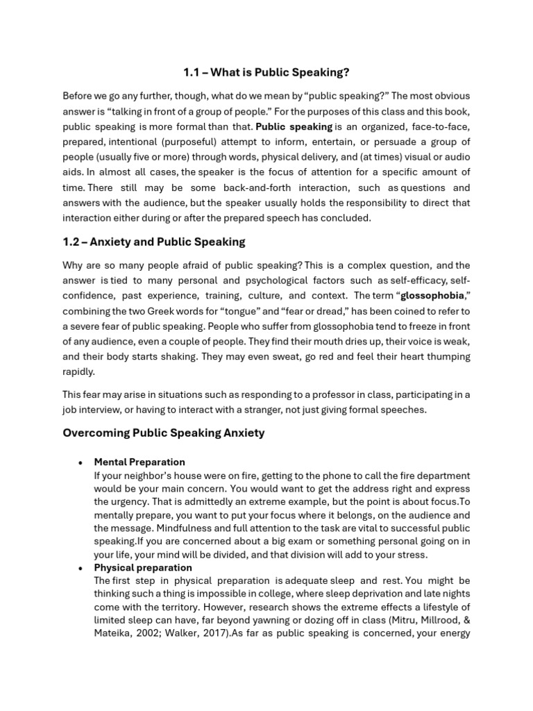 Introduction to Public Speaking Basics | PDF | Communication | Public ...