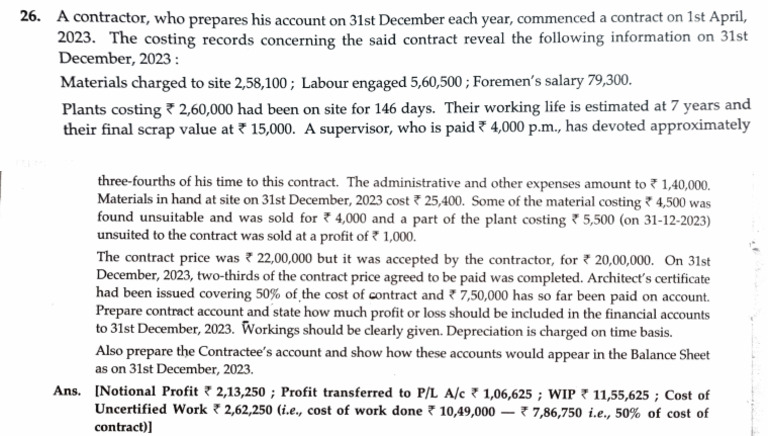 Contract Accounting and Profit Analysis | PDF