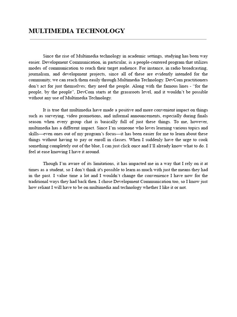 Impact of Multimedia in Education | PDF