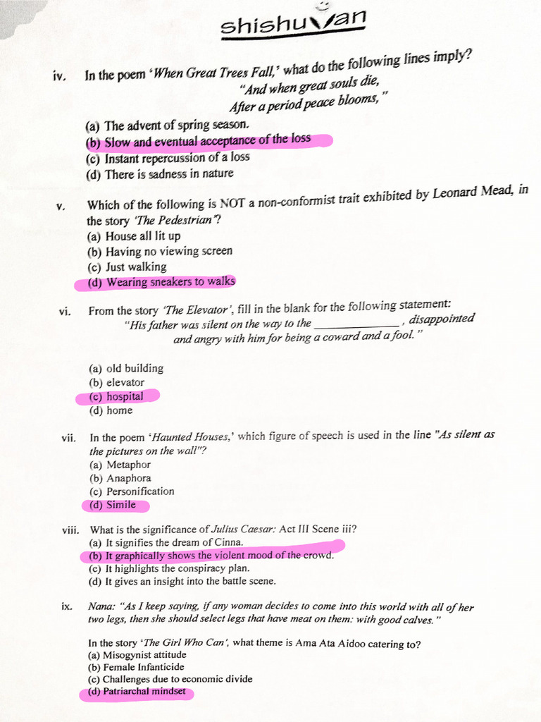 Class X English Literature Exam Paper | PDF | Mark Antony | Augustus