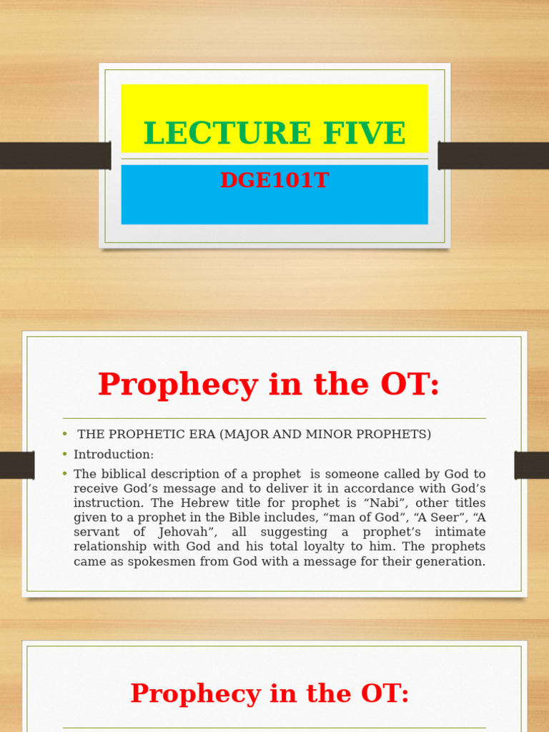 Dge101t Lecture Five Notes Jan 2025 Updated | PDF | Nevi'im ...