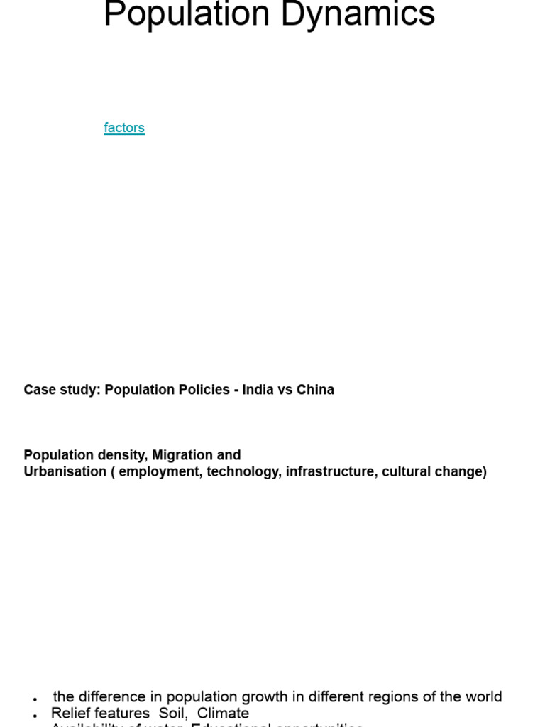 Understanding Population Dynamics Factors | PDF