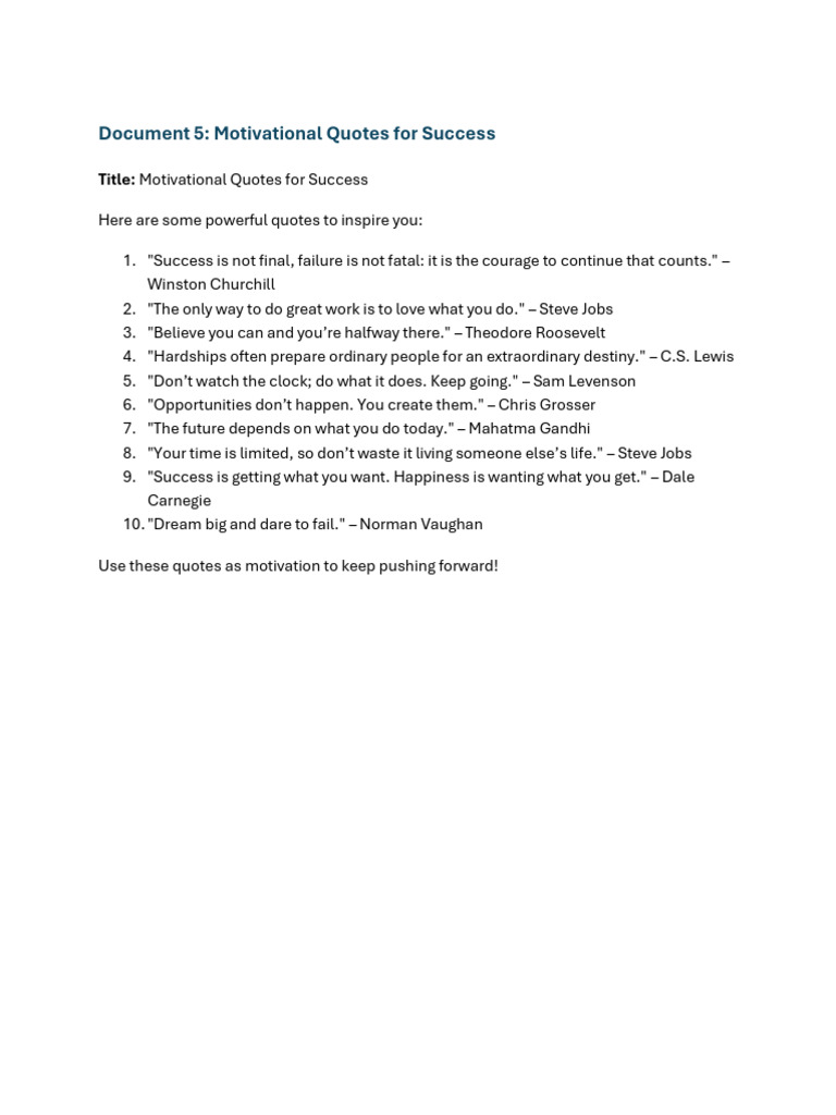 Inspiring Quotes for Success | PDF