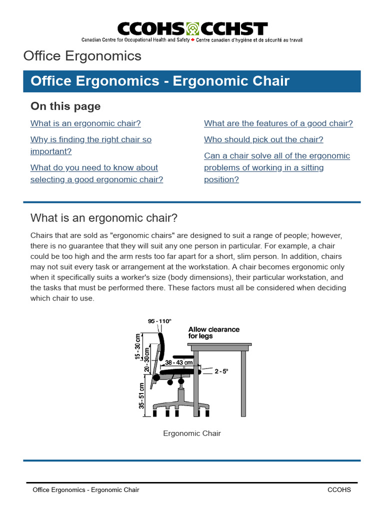 Choosing the Right Ergonomic Chair | PDF | Chair