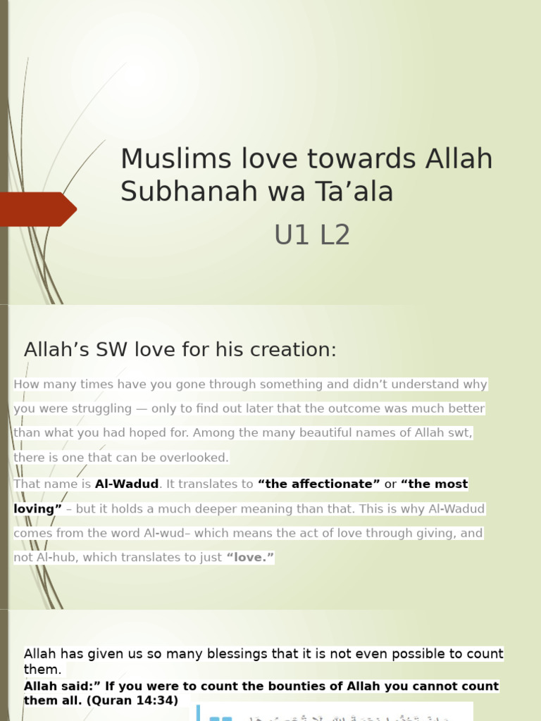 Understanding Love for Allah in Islam | PDF | God In Islam | Prophets ...