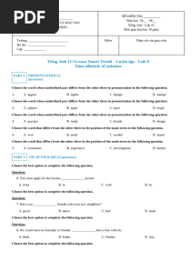 Anh 11 i-Learn Smart World -Unit 9 - 2