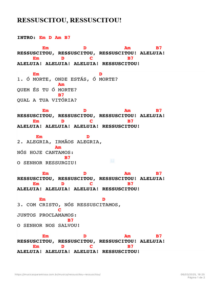 Letra da Música 