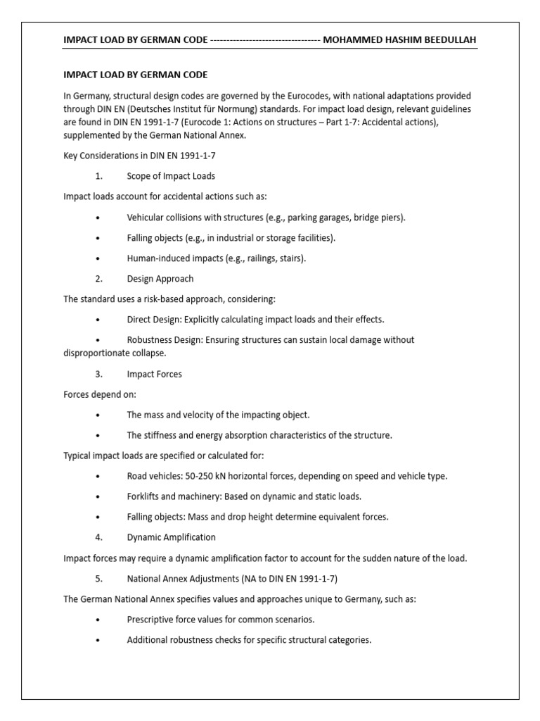 Vehicle Impact Loads per Eurocode | PDF | Force | Momentum