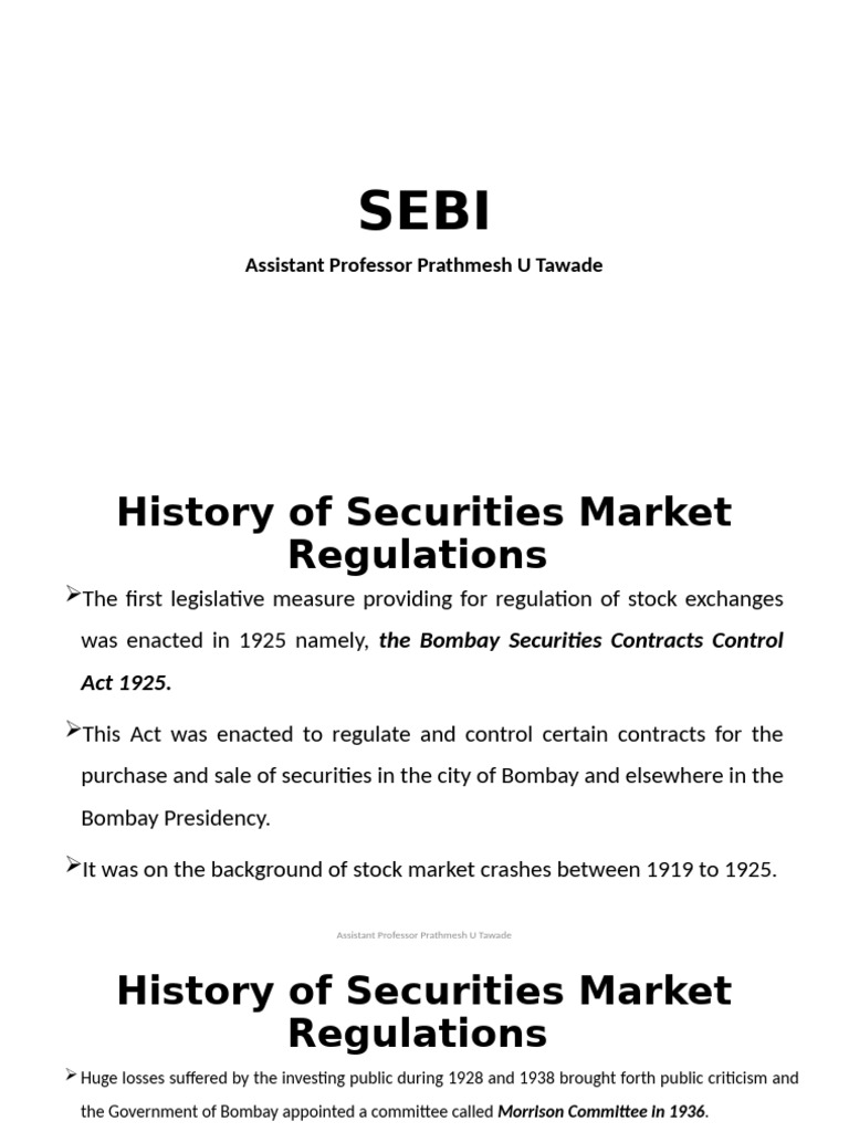 SEBI: History and Functions Explained | PDF | Securities (Finance) | Fraud