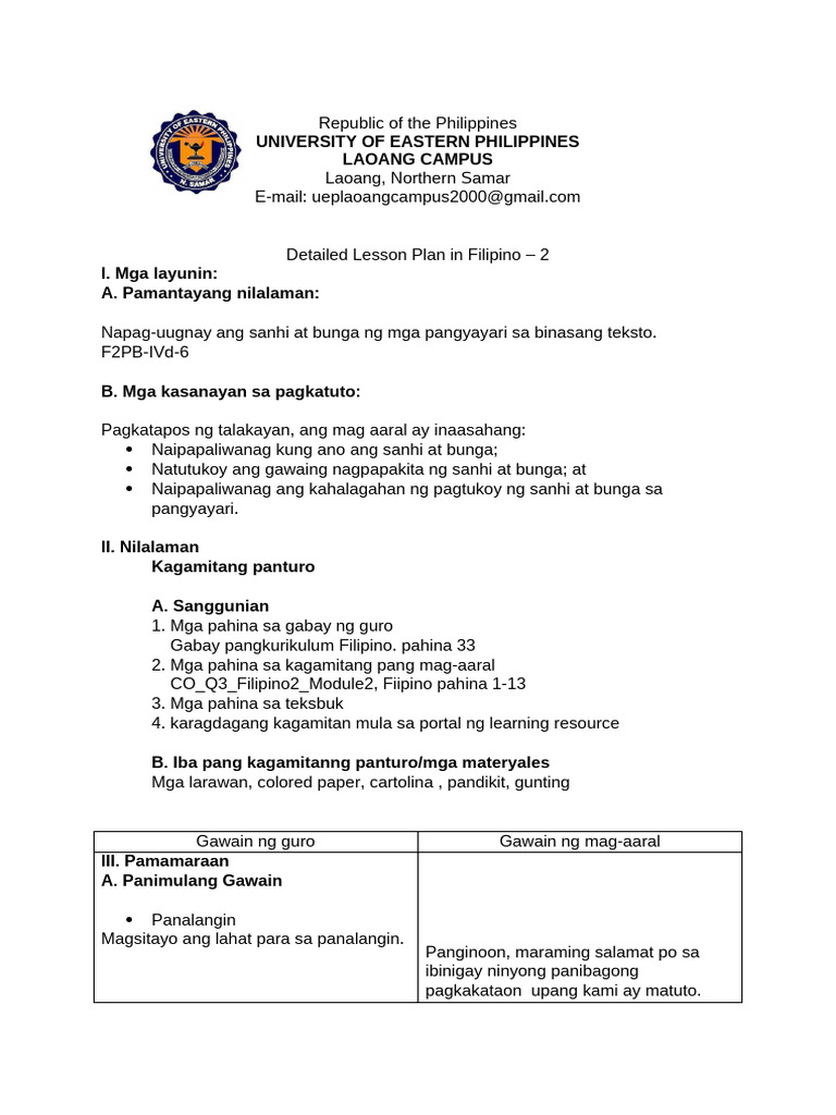 LP in Filipino 2 | PDF